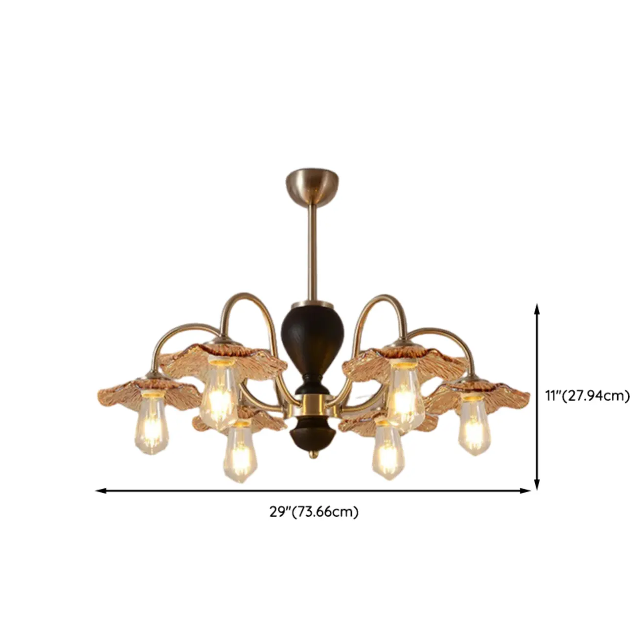 Retro Geometric 6/8 Lights Glass Chandelier in Chrome