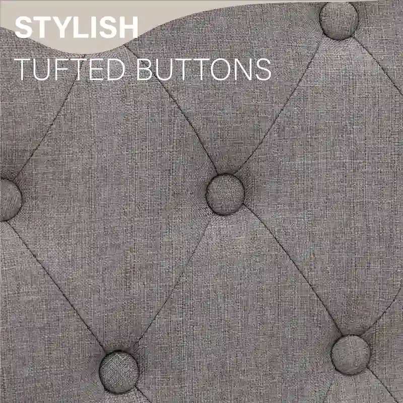 Set of 4 Upholstered Faux Leather/Fabric Dining Room Chairs with High Back and Solid Wood Legs