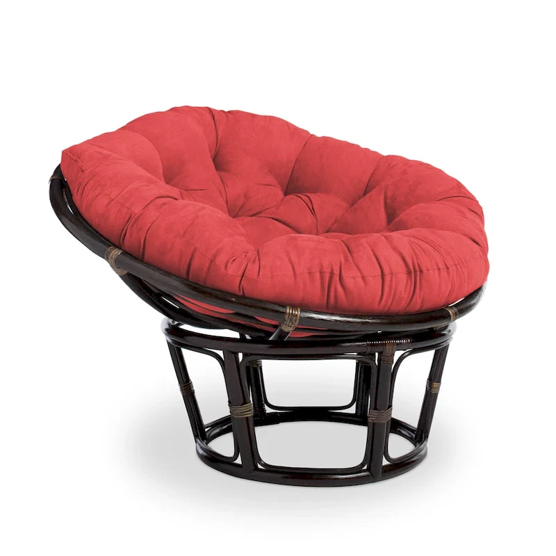 Bali 42-inch Rattan Papasan Chair with Microsuede Cushion