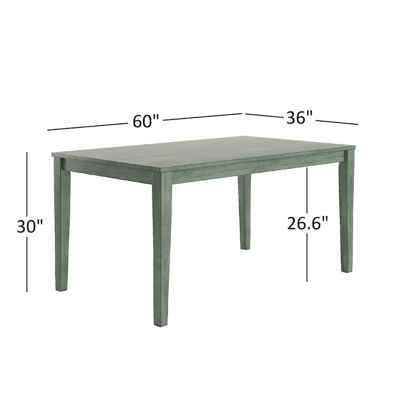 Wilmington II 60-Inch Rectangular Antique Sage Green Dining Set by iNSPIRE Q Classic