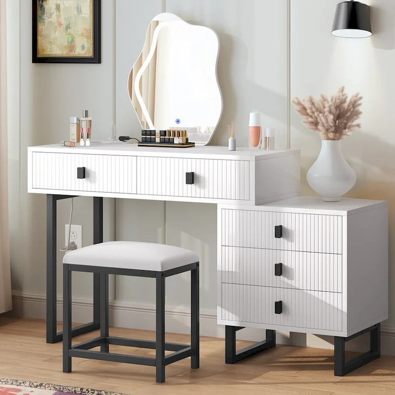 Moasis Expandable Cloud Vanity With Built-in Socket and Lighted Mirror - 49.90  H X 51.10  W X 15.70  D