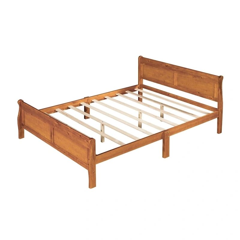 Harper & Bright Designs Wood Twin Sleigh Bed with Headboard and Footboard