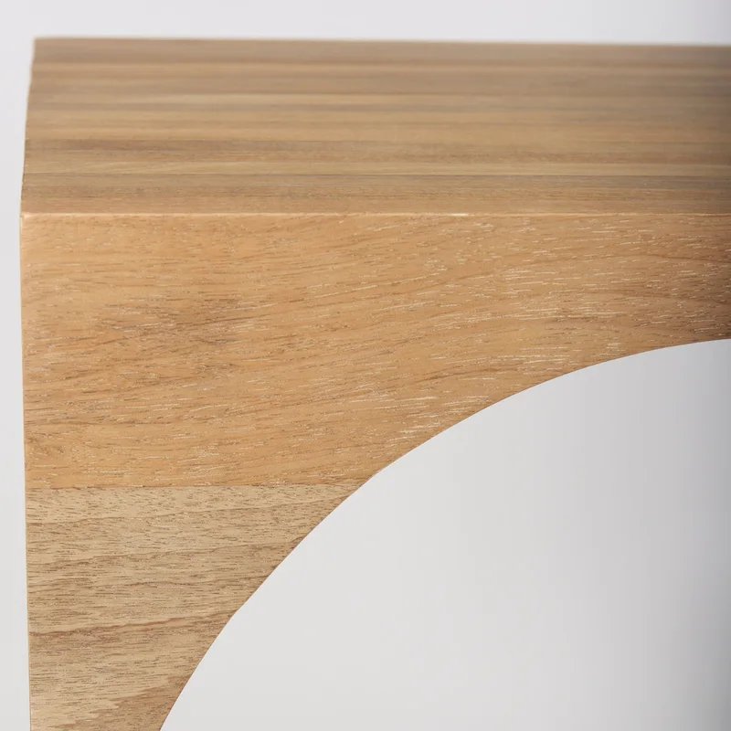 Nesting Accent Tables Set of 2 - Light Brown Mango Wood, Arched Design, 20W x 24H