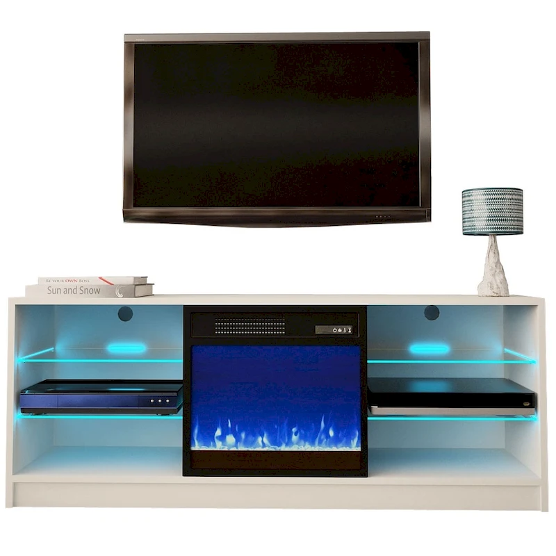 Manhattan Electric Fireplace Modern 58 TV Stand