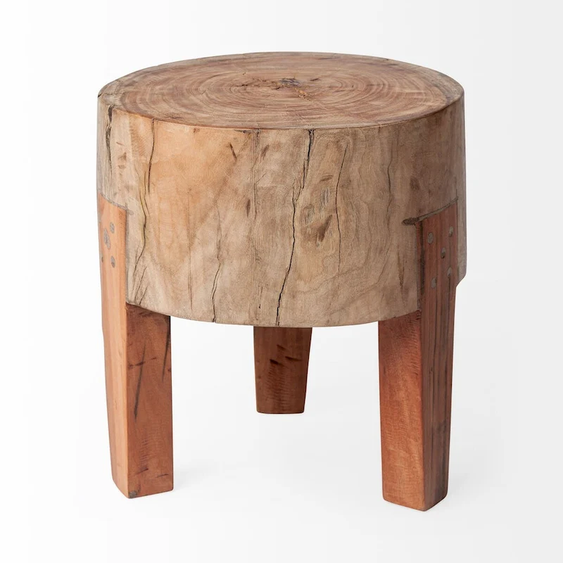 Asco Rustic Solid Reclaimed Wood Stool