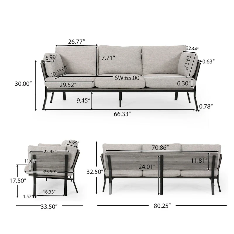 Carvel Mid-century Modern 3-seater Sofa by Christopher Knight Home