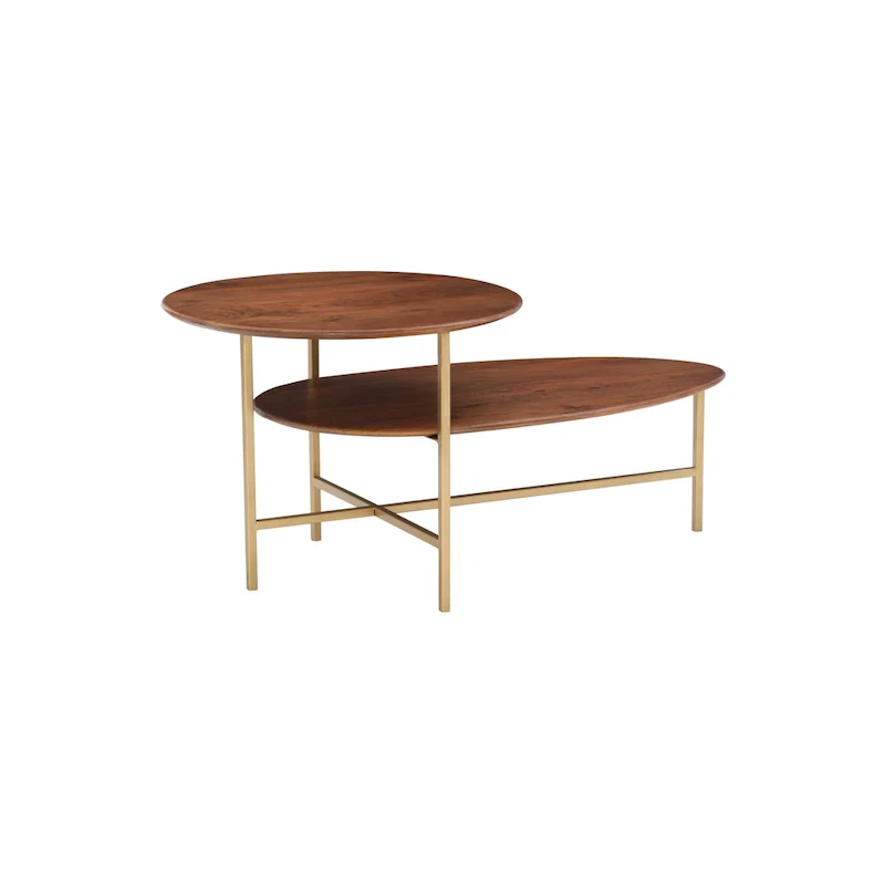 Branson 2-tier Mid-Century Oval Coffee Table