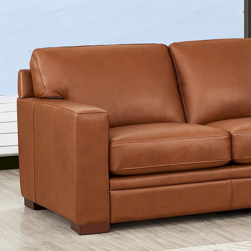 Hydeline Dillon Top Grain Leather Right-Facing Sectional Sofa with Chaise