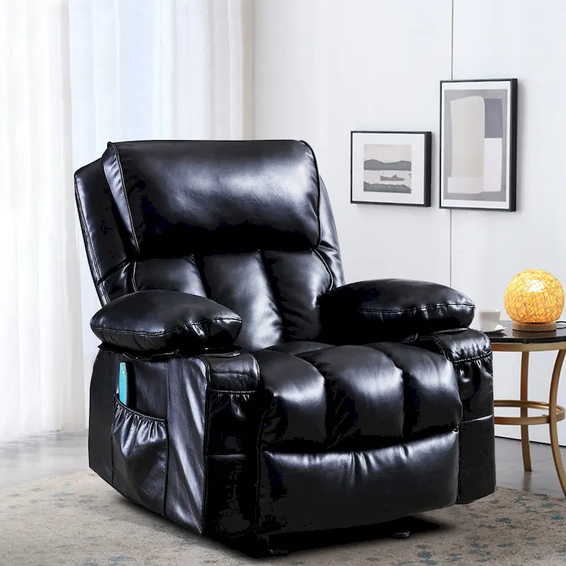 Faux leather Massage Recliner Chair, Rocker Recliner, Heat Function