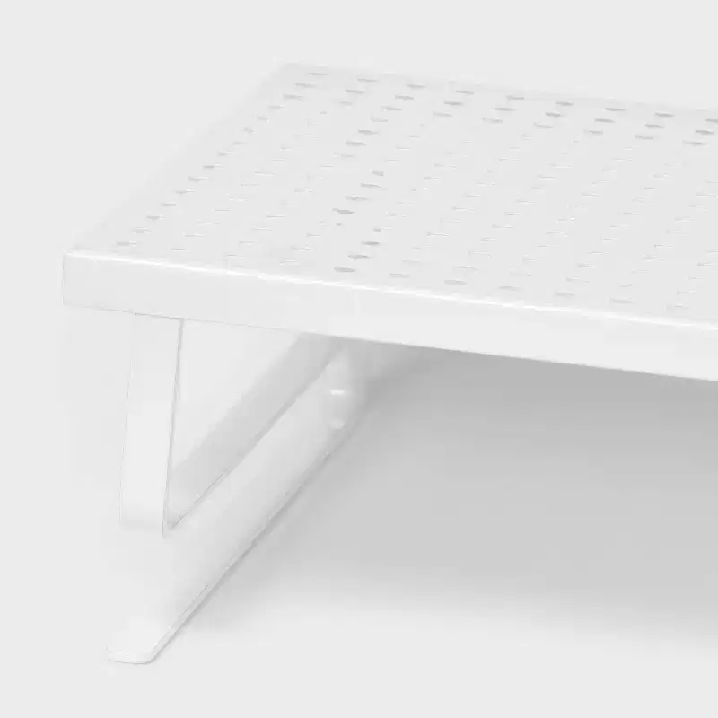 White Under-Desk Shelf, Metal, Single-Person