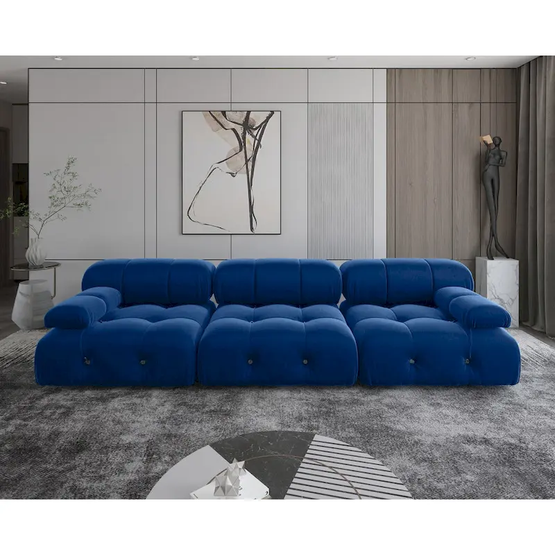 104  Convertible Modular Sectional Sofa, Minimalist Mid-Century Velvet Sofas Couches