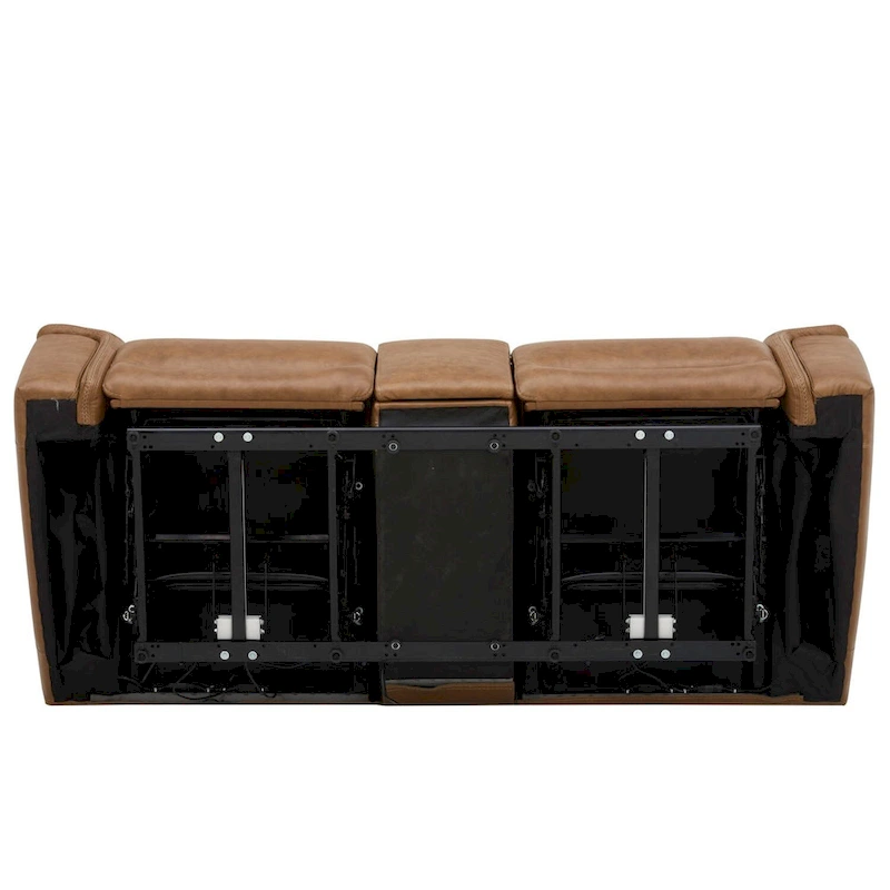 Cooper Leather Dual Power Reclining Loveseat with Console