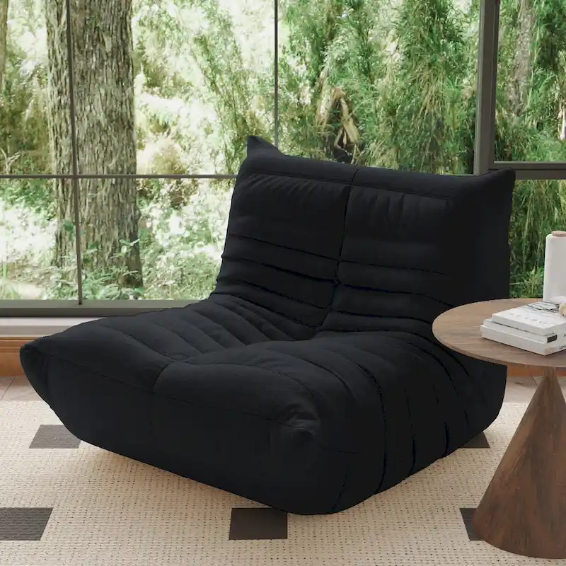 Fireside Chair Single Sofa Teddy Fabric Bean Bag Chair