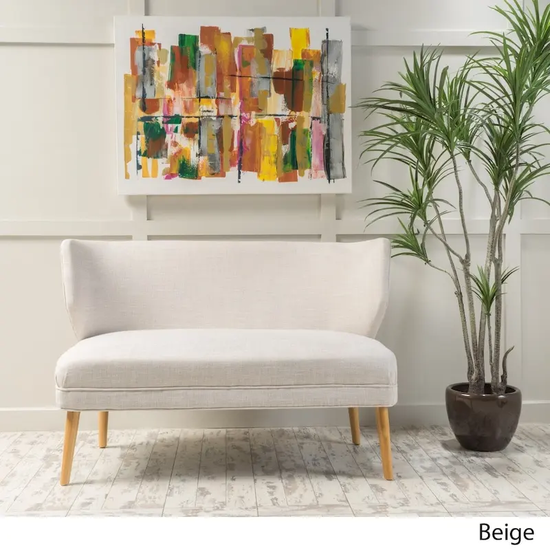 Desdemona Mid-Century Fabric Loveseat by Christopher Knight Home