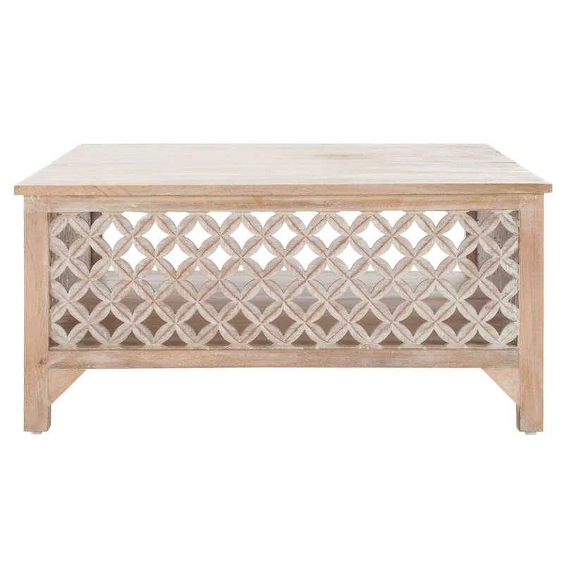 SAFAVIEH Bernardina Square Single Shelf Coffee Table - 34 L x 34 D x 16 H - 34Wx34Dx16H