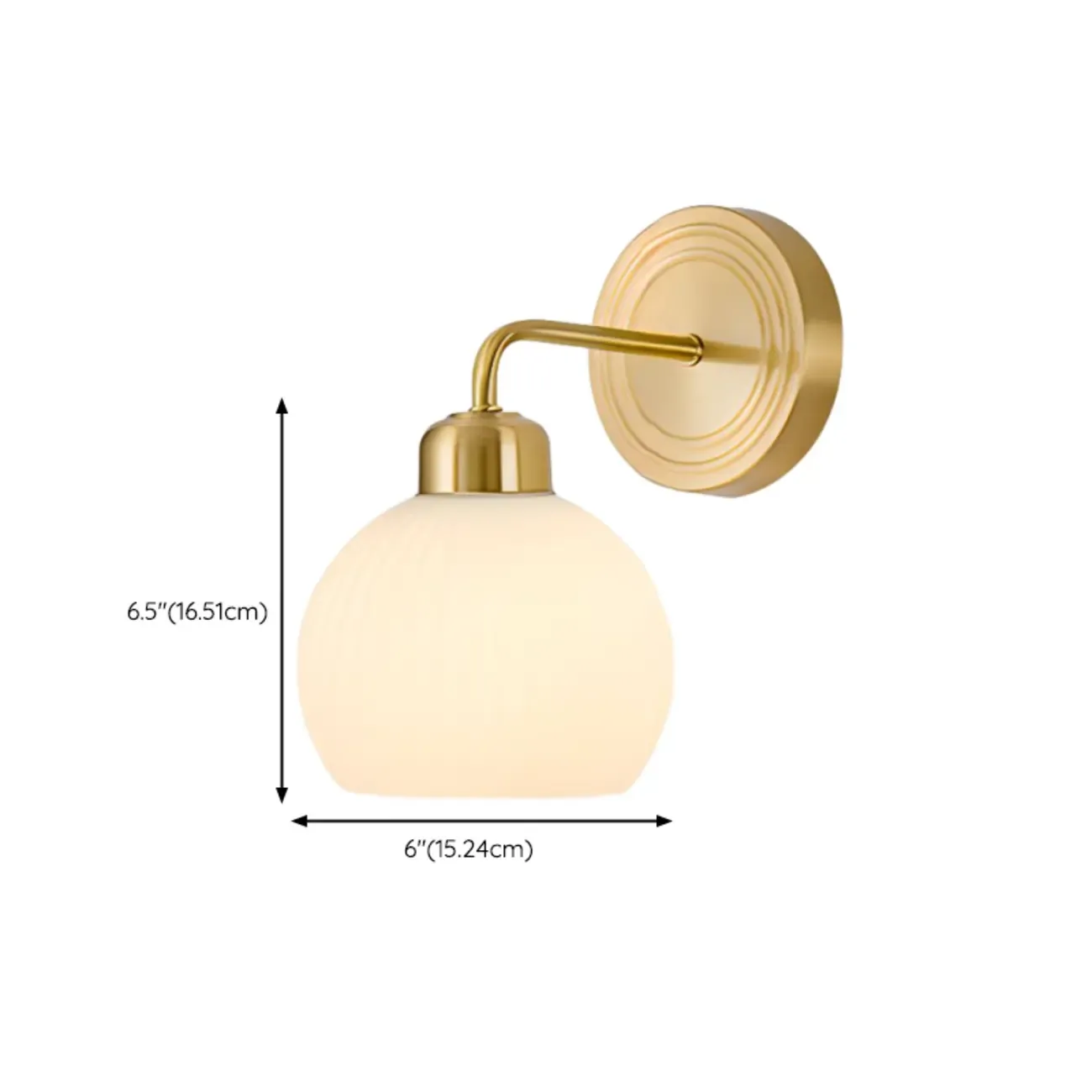 Modern Dual White Glass Dome Brass Wall Lamp