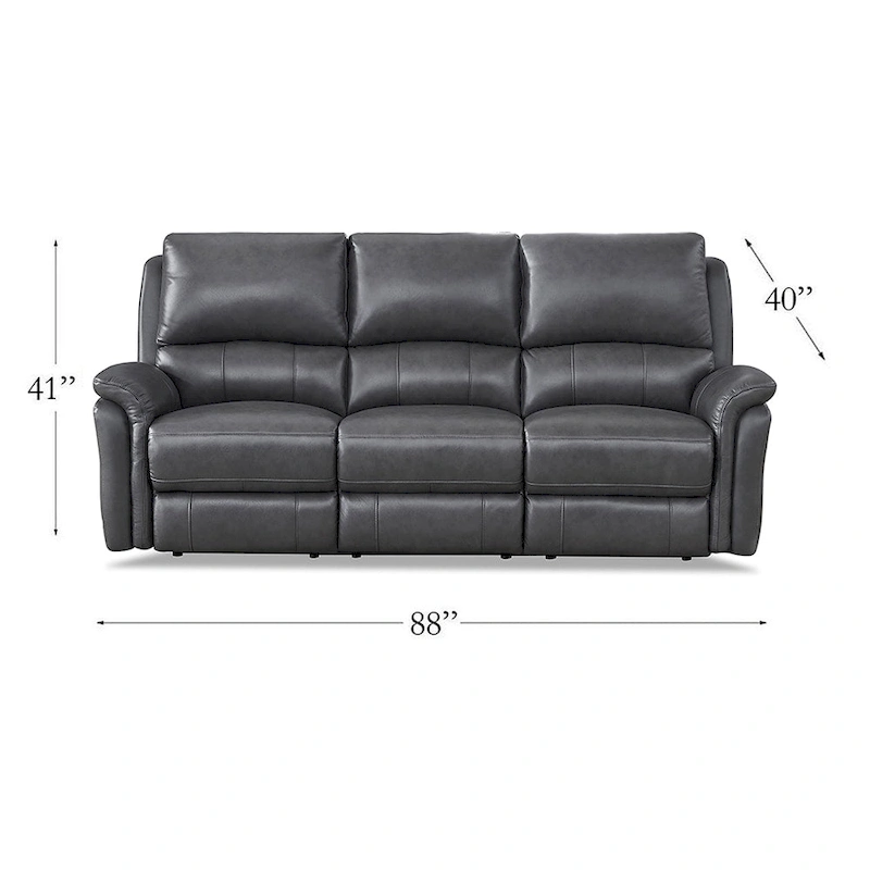 Hydeline Erindale Zero Gravity Power Recline and Headrest Top Grain Leather Sofa