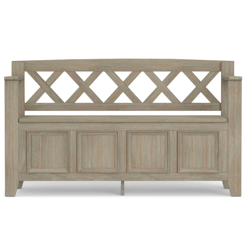WYNDENHALL Halifax 48 inch Wide Solid Wood Transitional Entryway Bench - 48 Inches wide