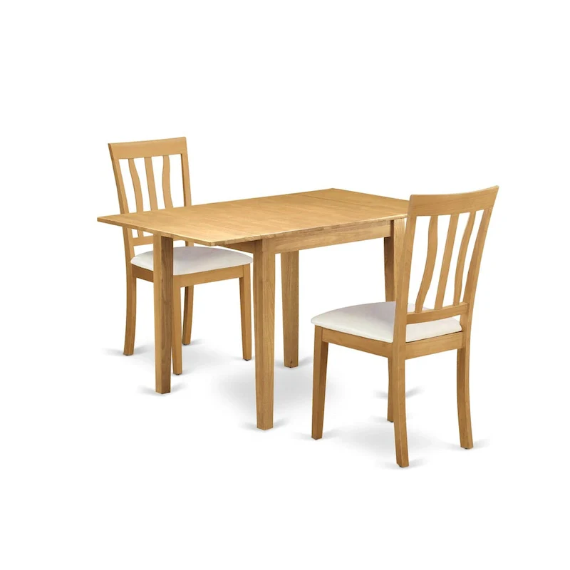 East West Furniture Dining Table Set- a Rectangle Dining Room Table and Faux Leather Chairs, Oak (Pieces Option)