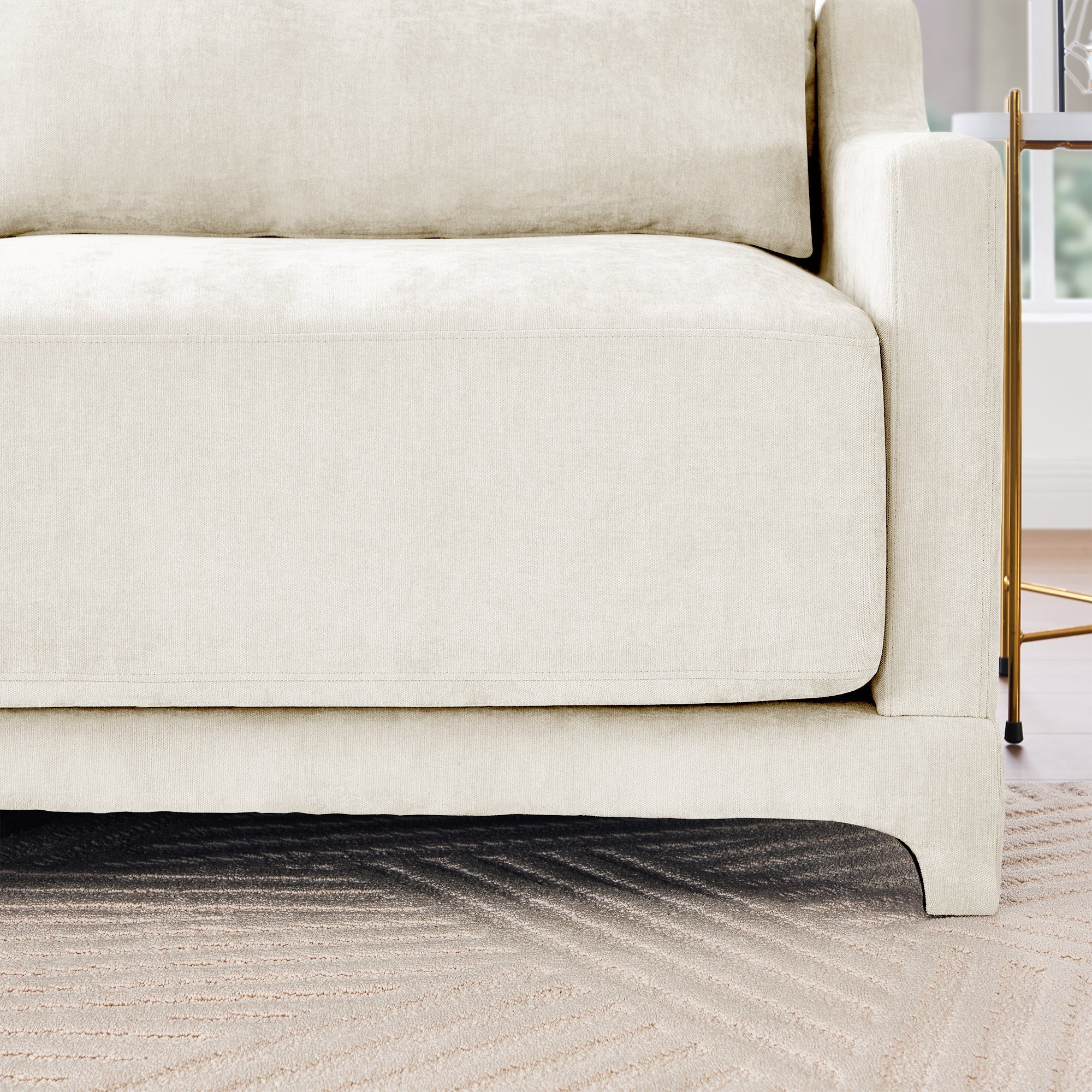 Walker Edison | High-Resilience Foam Chenille Sectional Sofa with Ottomans