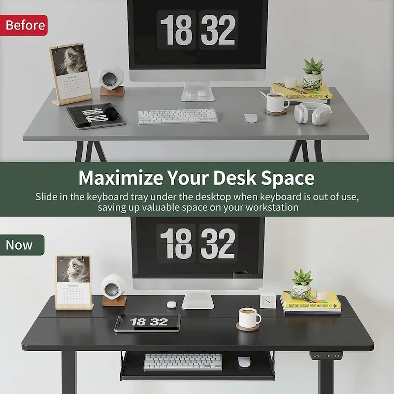 FEZIBO/Home Office Furniture/Wood/Desk With Keyboard Tray/Desks