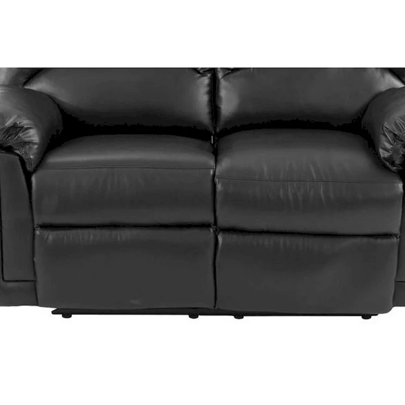 Bonded Leather Recliner Loveseat Black