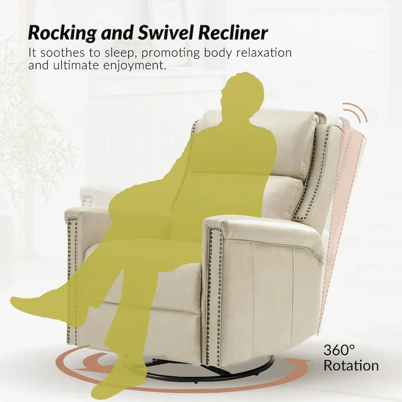 Tobias Traditional Swivel And Rocker Power Recliner Set of 2 by HULALA HOME