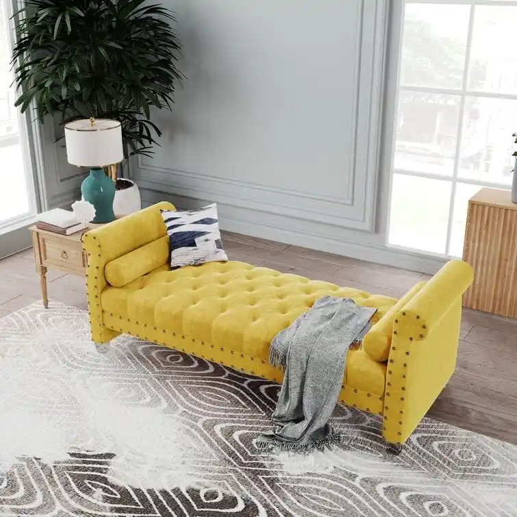 Velvet Upholstered Bench 72 - 71.0 In. W X 28.0 In. H X 29.0 In. D