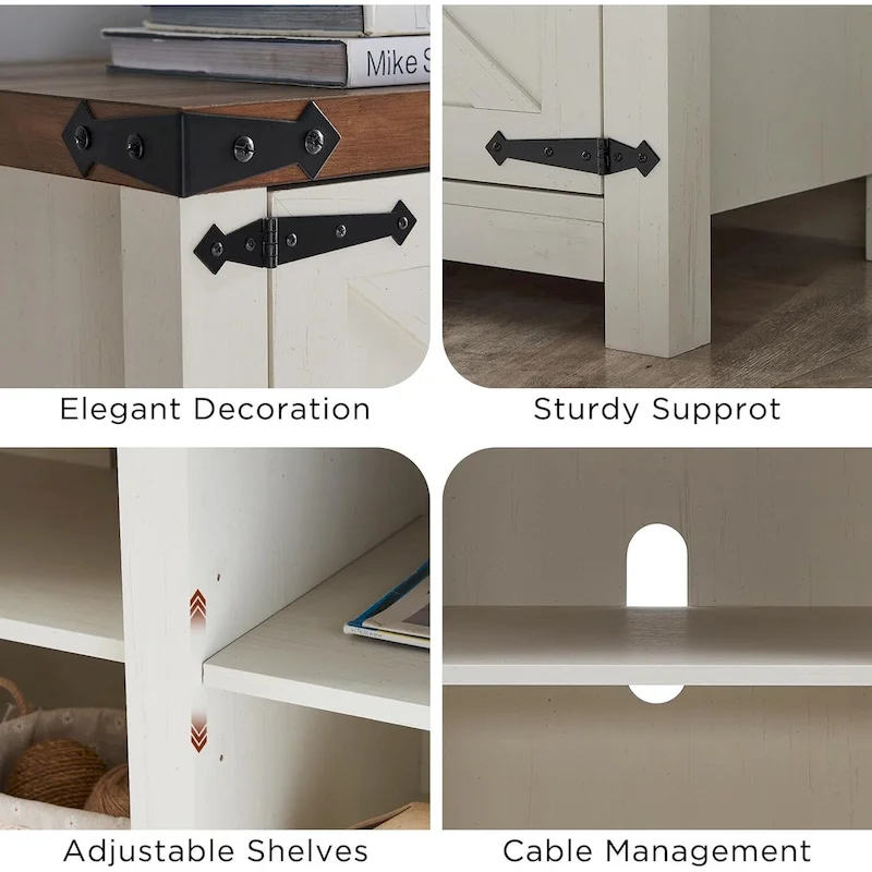 Farmhouse TV Stand, Television Console Table, Entertainment Center