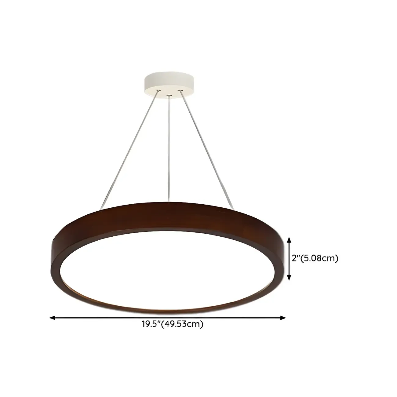 Modern Dimmable LED Brown Cylinder Wood Chandelier