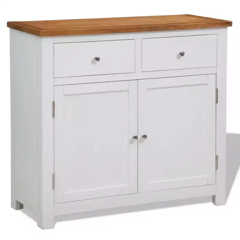 vidaXL Sideboard 35.4x13.2x32.7 Solid Oak Wood