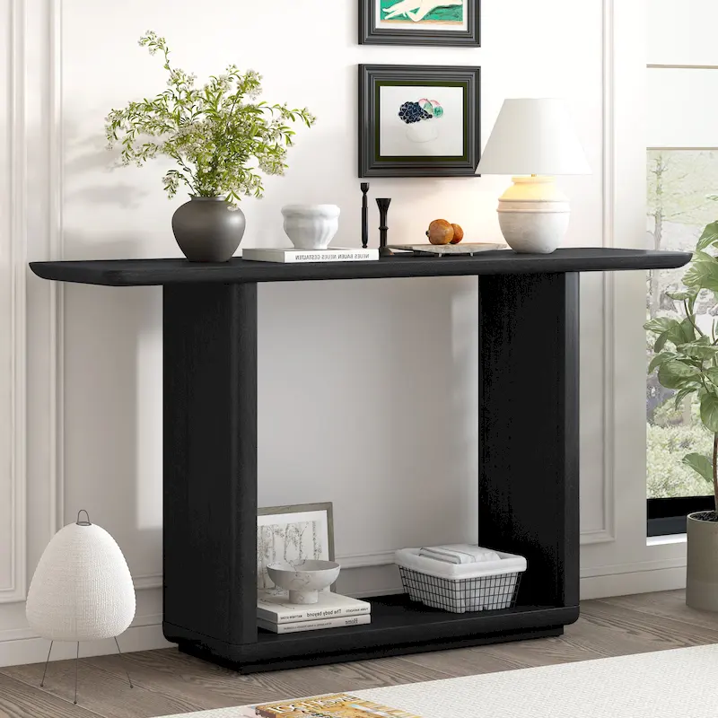 Christopher Knight Home - Mirod Elegant Minimalist Console Table with Curved Corners and U-Base Design