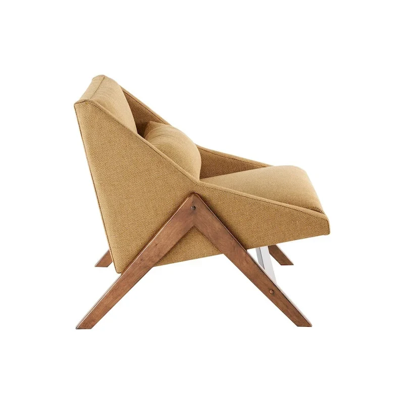 INK+IVY Turi Mustard Yellow/ Pecan Lounge Chair
