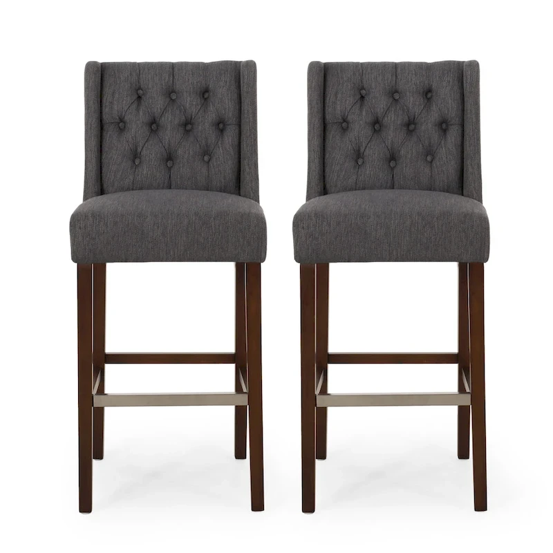 Bayliss Tufted Wingback Barstool (Set of 2) by Christopher Knight Home