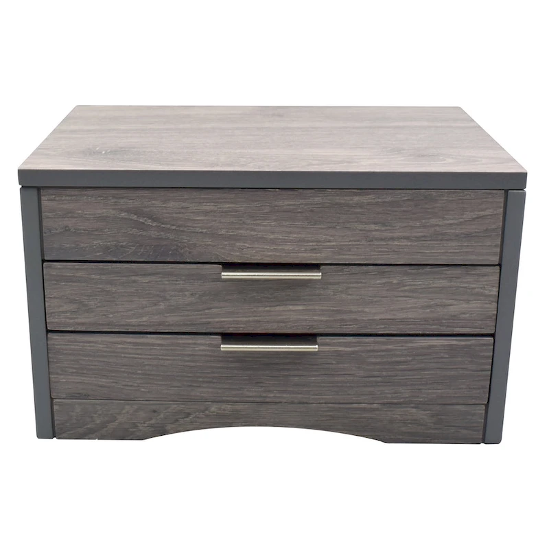 Distressed Grey Wood Jewelry Box