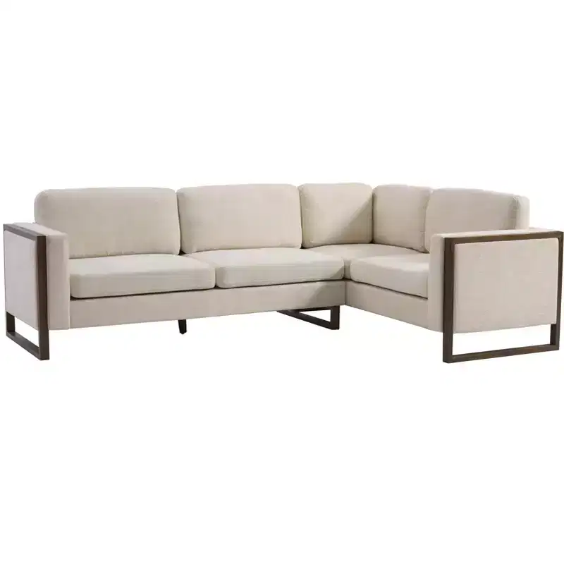 Christopher Knight Home Iansan 104'' 5-Seater Modern Rubberwood Upholstered L-Shaped Sectional Sofa