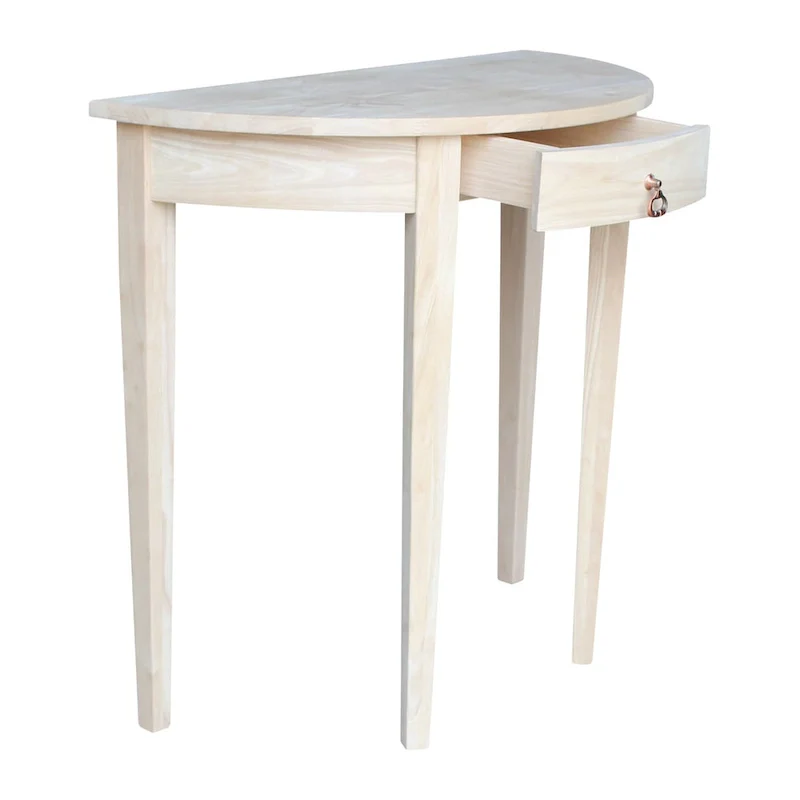 Demilune Unfinished Solid Parawood Table