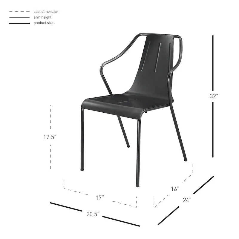 Callum Metal Chair, (Set of 4)