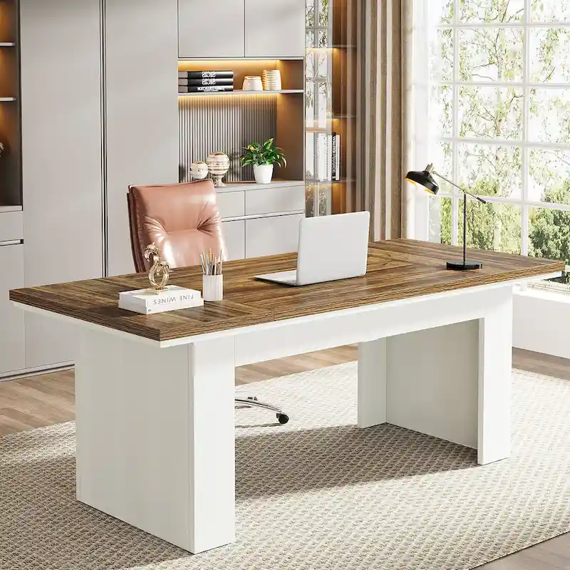 63 Large Computer Desk,Modern Executive Desk Home Office Desk Study Writing Desk