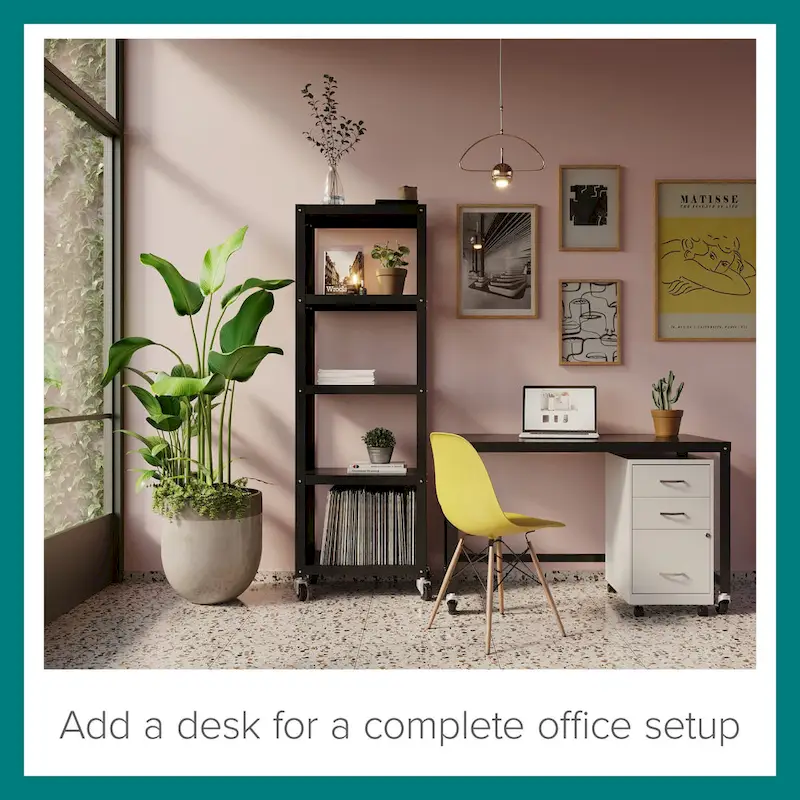 18 Deep 3 Drawer Mobile Metal Cabinet, Pearl White