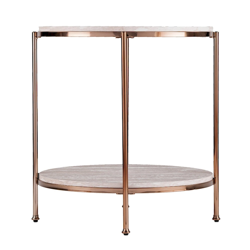 SEI Furniture Henderson Round Faux Marble Side Table