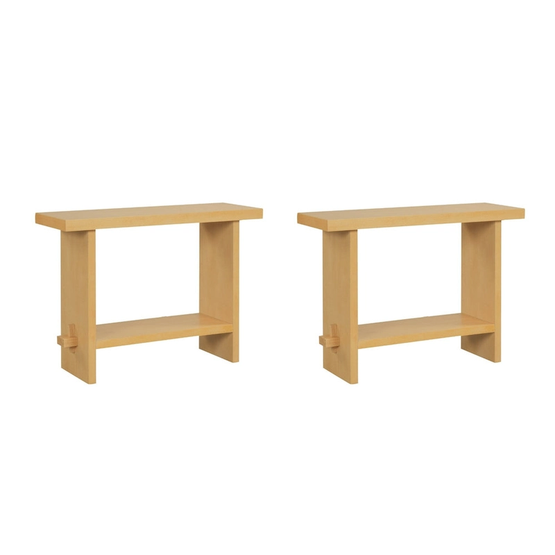 Nathan James Virgo Farmhouse 2-Tier Console Table in Wire-Brushed Wood Finish