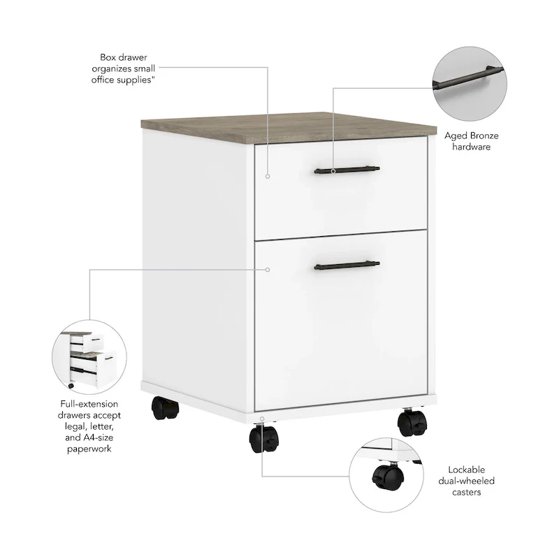 Key West 2 Drawer Mobile File Cabinet by Bush Furniture
