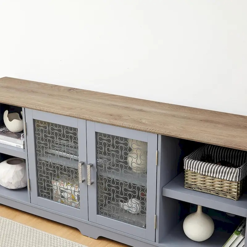 Roomfitters Modern Farmhouse TV Media Stand, Barn-Inspired Home Entertainment Console