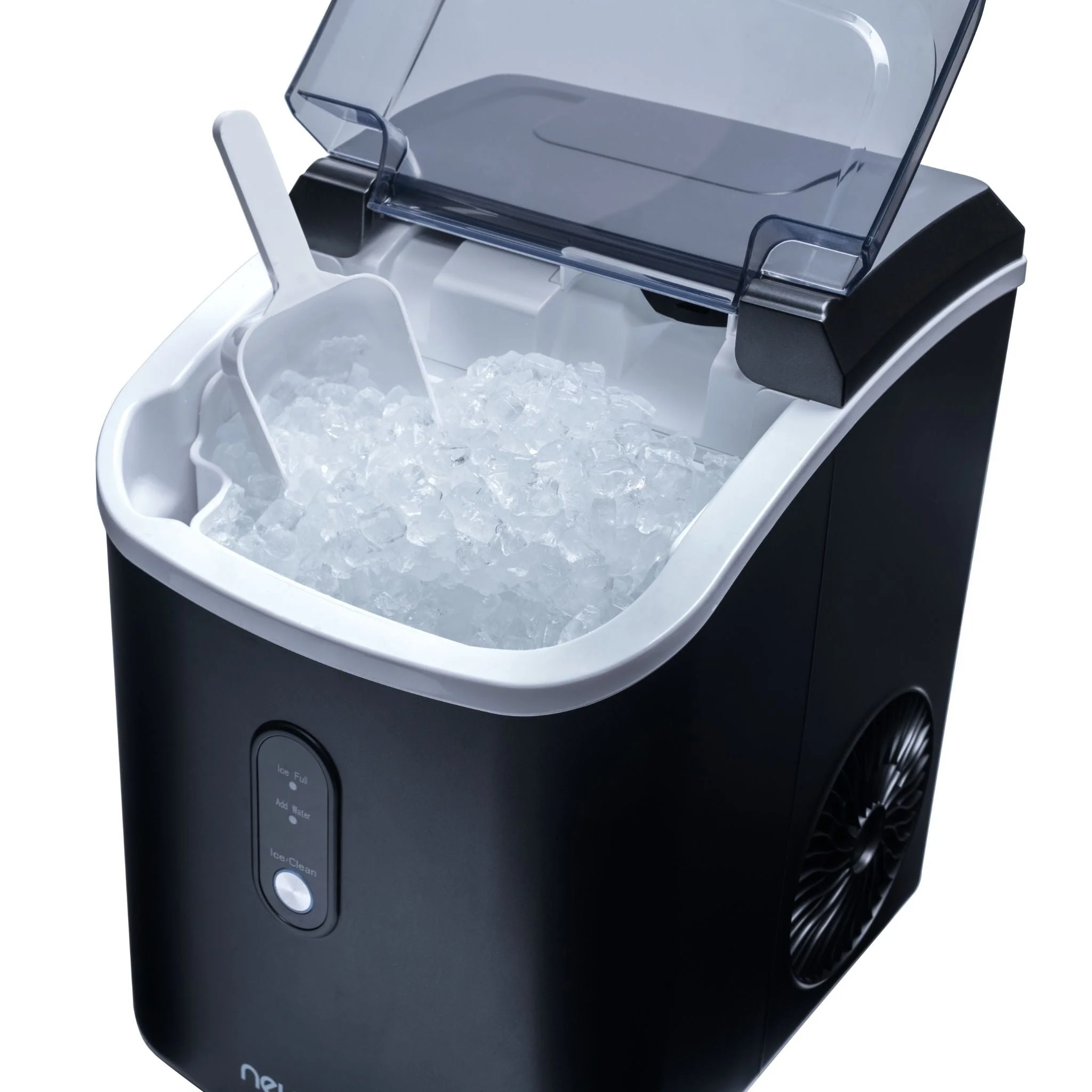 Newair 26 lbs. Countertop Nugget Ice Maker in Matte Black, Ice Viewing Window, Self-Cleaning Button, Easy-Pour Waterspout