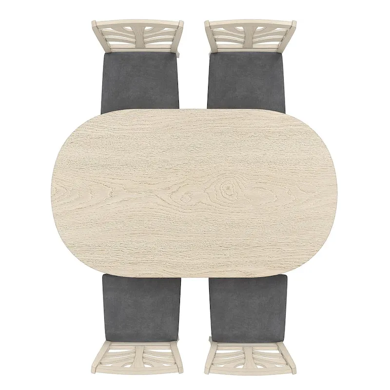 VECELO 5/7 Piece Dining Table Set Consist of an Oval Dining Room Table