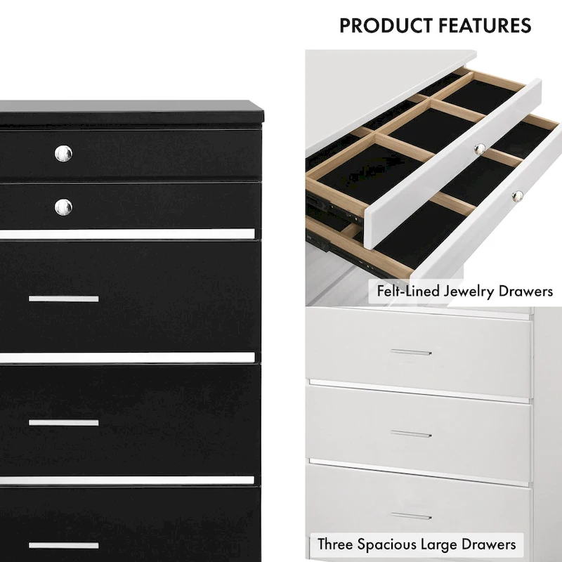 Mary Glam 5-Drawer Jewelry Armoire with Felt by Furniture of America