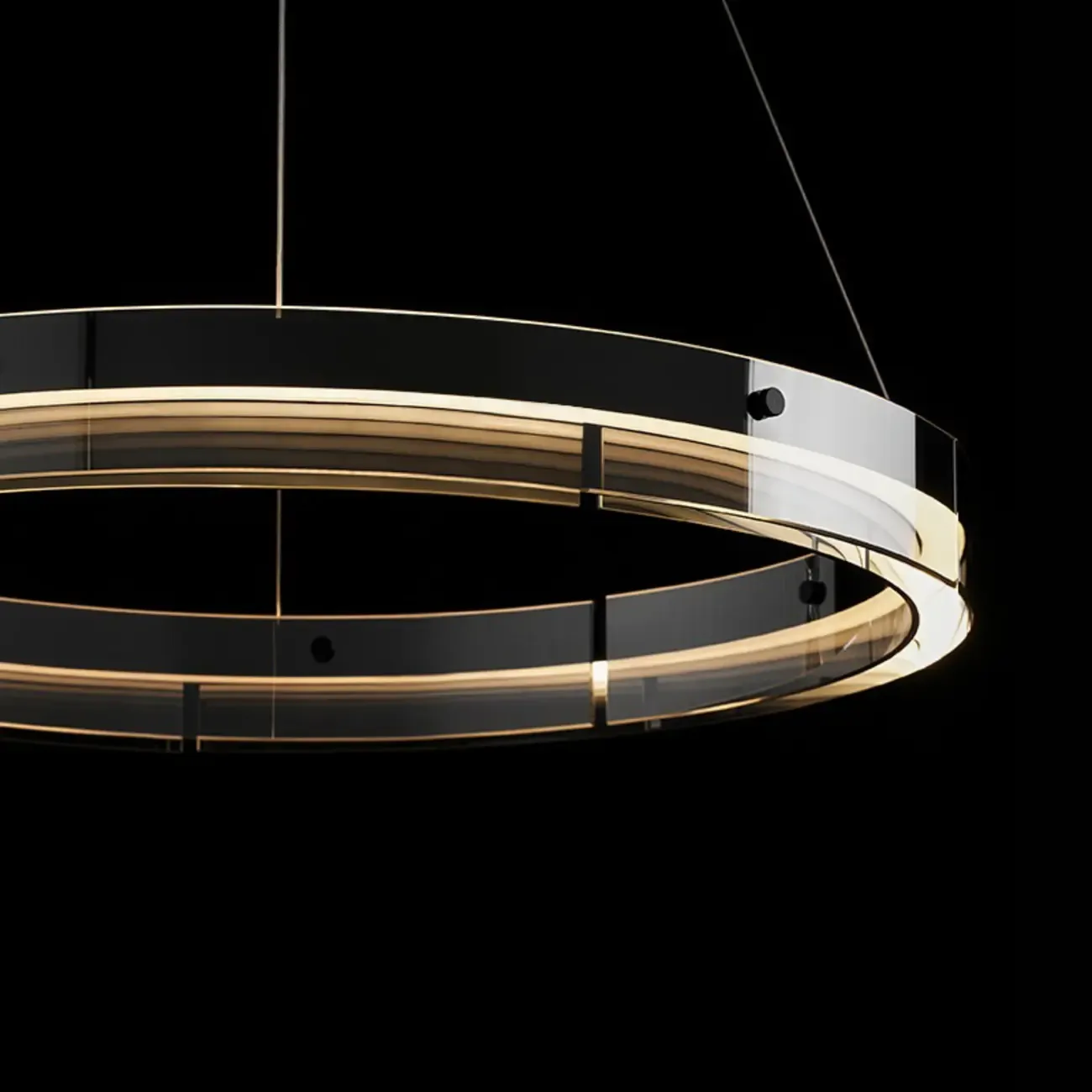 Modern LED Round Metal Chandelier with Flexible Height