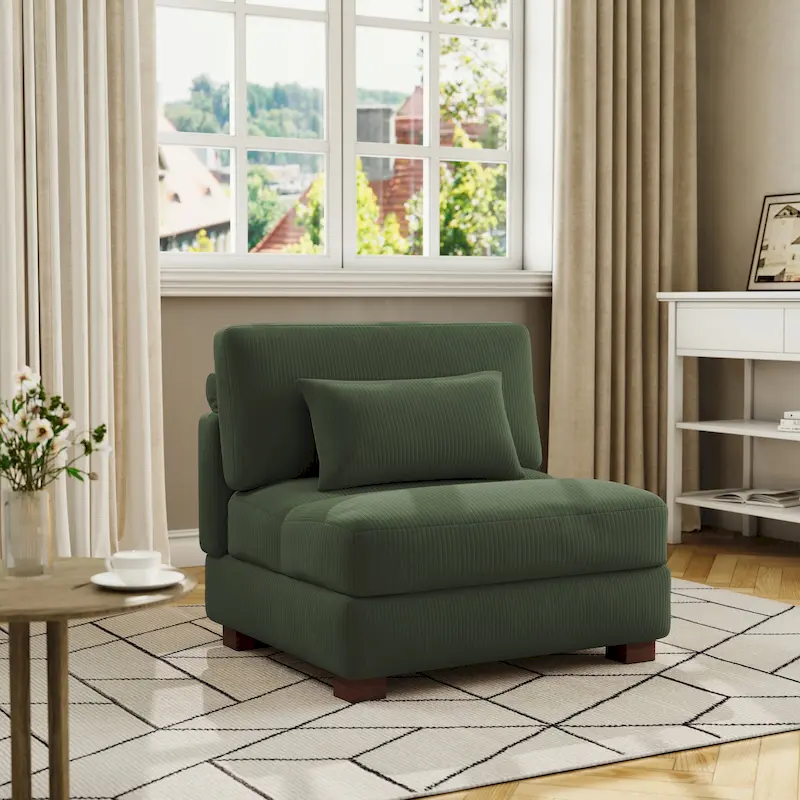 Modern Upholstered Armless Chair Accent Chair