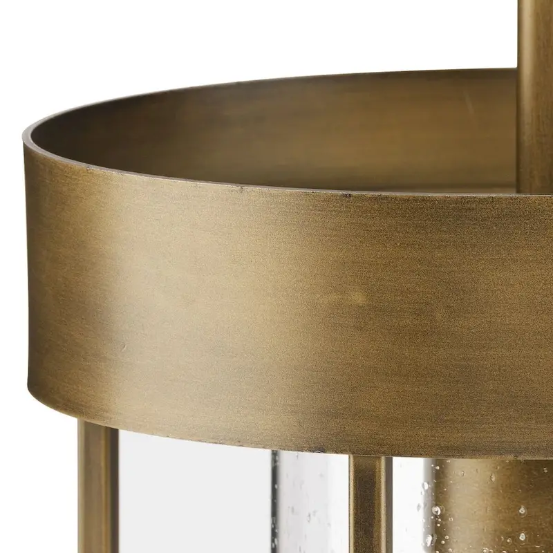 Burgess Collection One-Light Aged Bronze Modern Farmhouse Pendant - 9.5 in x 9.5 in x 12.37 in